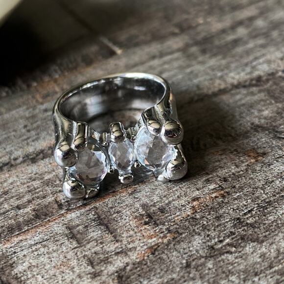 NEW Chunky Silver Gemstone Ring - Picture 8 of 10